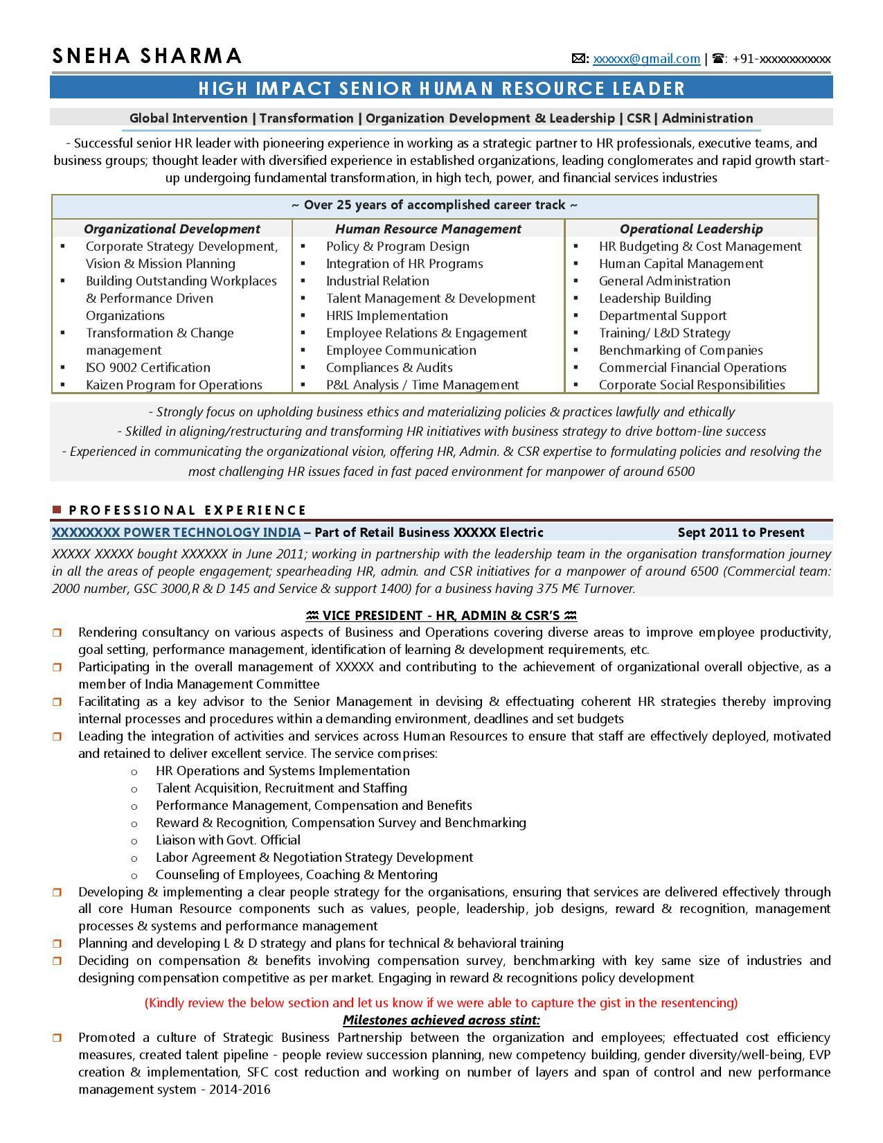 Sample Resume for A Vice President Position Transformation Of A Vp – Hr Resume Sample Resume for A Vice President Position Transformation Of A Vp – Hr Resume