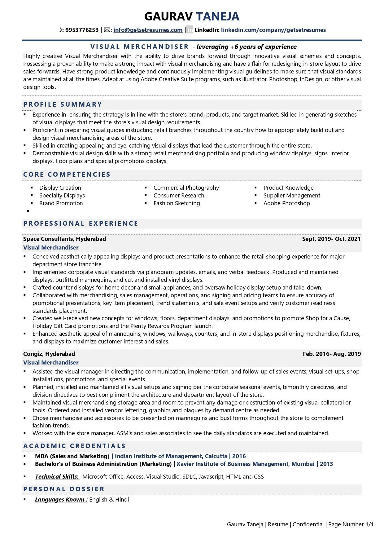 Sample Resume for A Visual Merchandising Visual Merchandiser Resume Examples & Template (with Job Winning Tips)