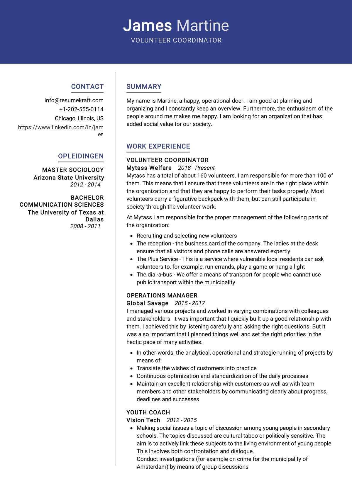 Sample Resume for A Volunteer Coordinator Coordinator Resume Sample 2022 Writing Tips – Resumekraft