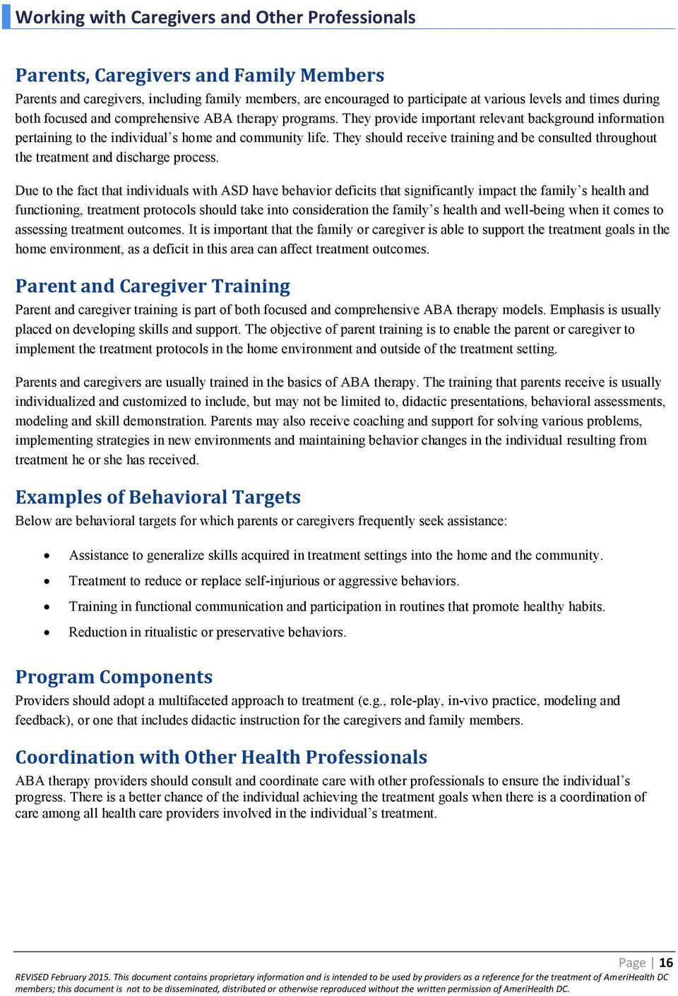 Sample Resume for Aba Caregiver Sitter Provider Guide to the Early Intervention Program – Pdf Free Download