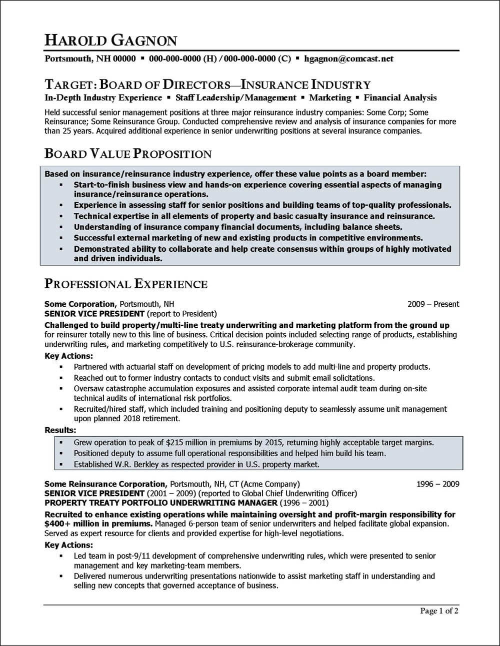 Sample Resume for Board Member Position Membership Director Sample Cv October 2021