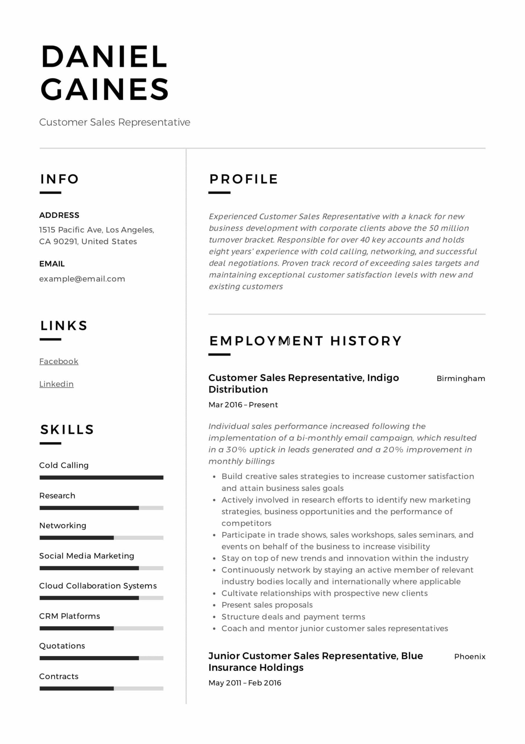 Sample Resume for Building Material Salesman Guide: Customer Sales Representative Resume  12 Pdf’s 2022