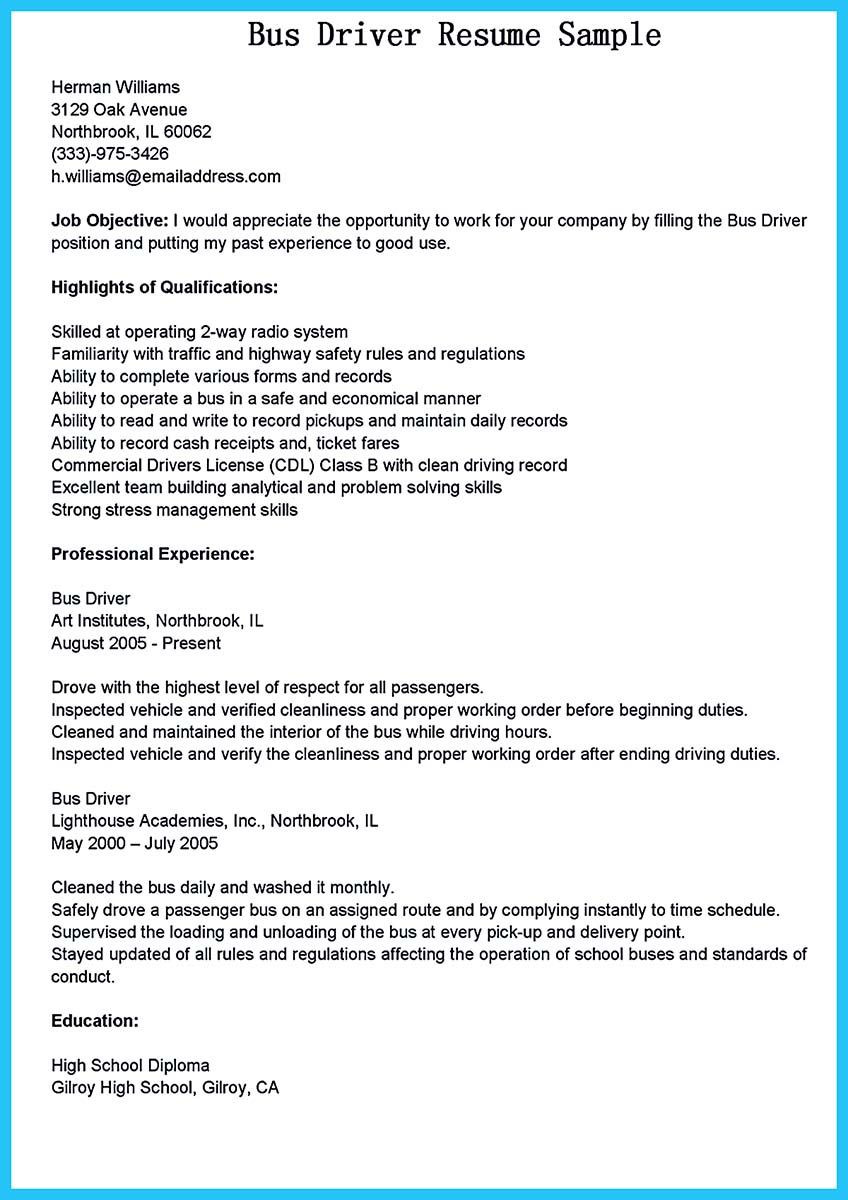 Sample Resume for Bus Driver Position sounds Like Working as A Bus Driver is Easy. but It is Not. A Bus …