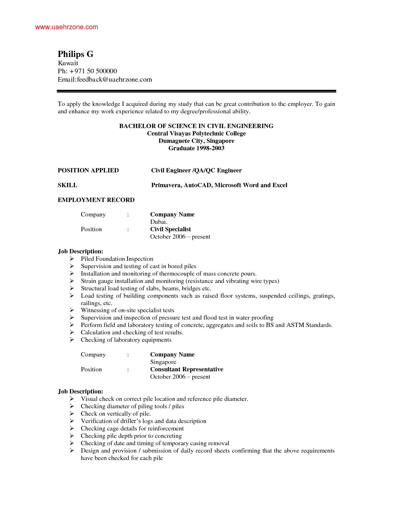 Sample Resume for Civil Engineer Fresh Graduate Civil Engineer Resume Graduate Paycheck Stubs