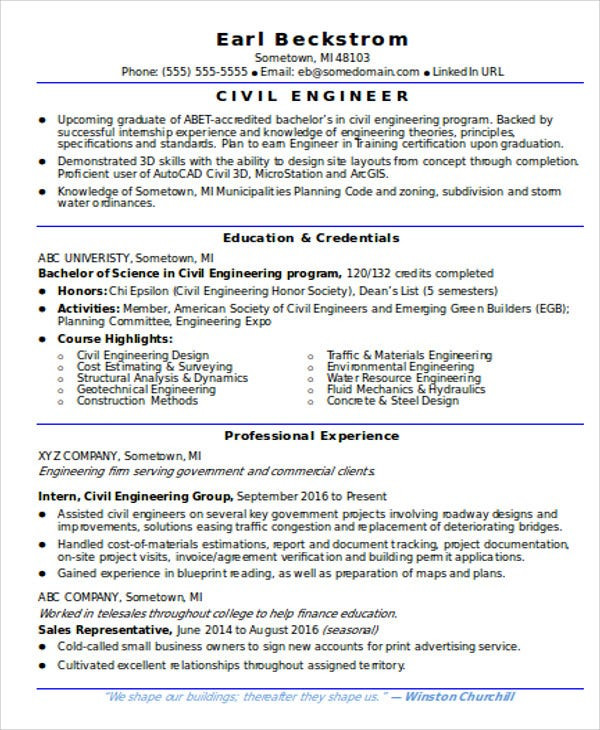 Sample Resume for Civil Engineer Fresh Graduate Fresh Graduate Civil Engineer Resume Sample February 2021