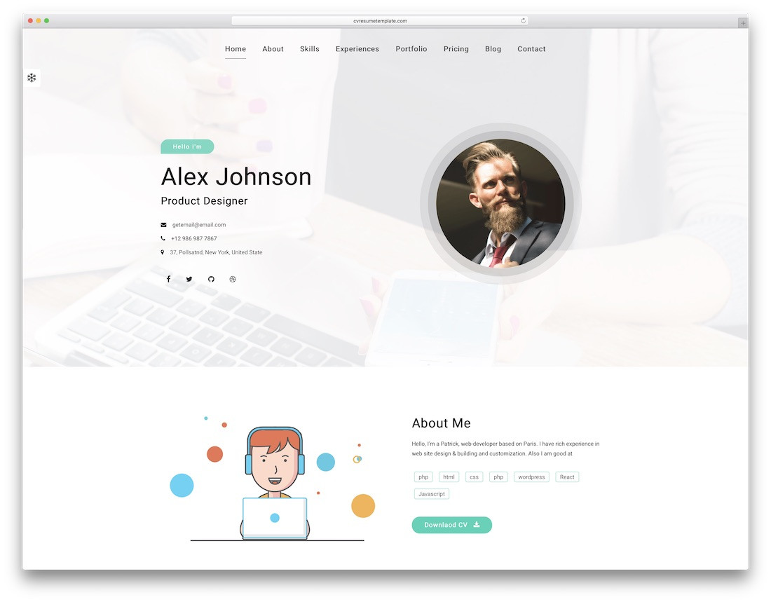 Sample Resume for Css3 HTML5 Knowledge 25 Best HTML5 Resume Templates 2022 – Colorlib