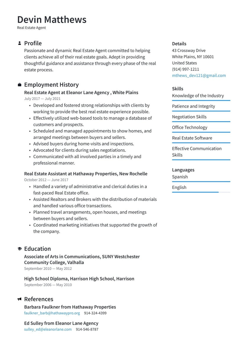 Sample Resume for Custom House Agent Real Estate Agent Resume Examples & Writing Tips 2022 (free Guide)