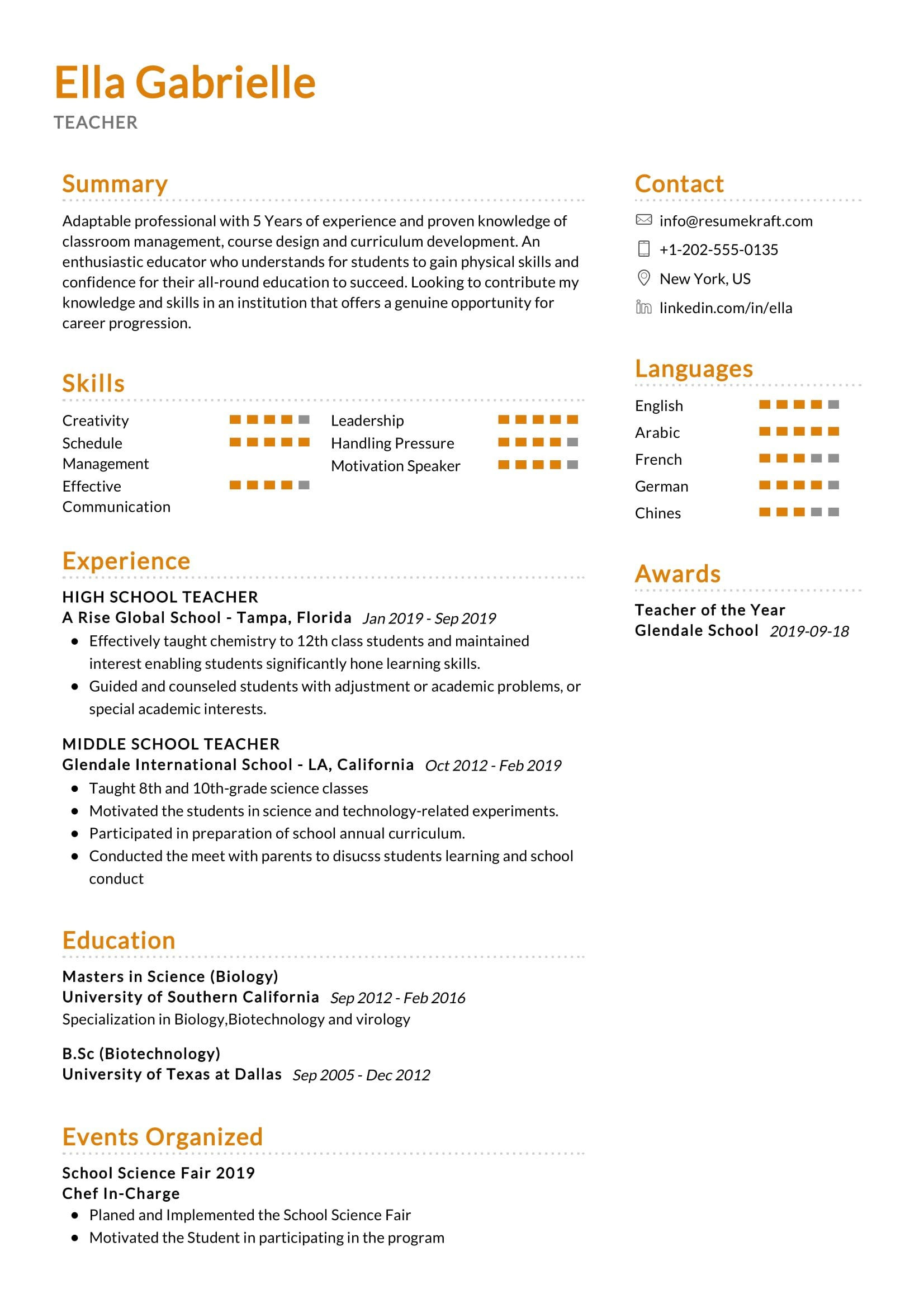 Sample Resume for High School Chemistry Teacher Middle School Teacher Resume Sample 2021 Writing Tips – Resumekraft Sample Resume for High School Chemistry Teacher Middle School Teacher Resume Sample 2021 Writing Tips – Resumekraft