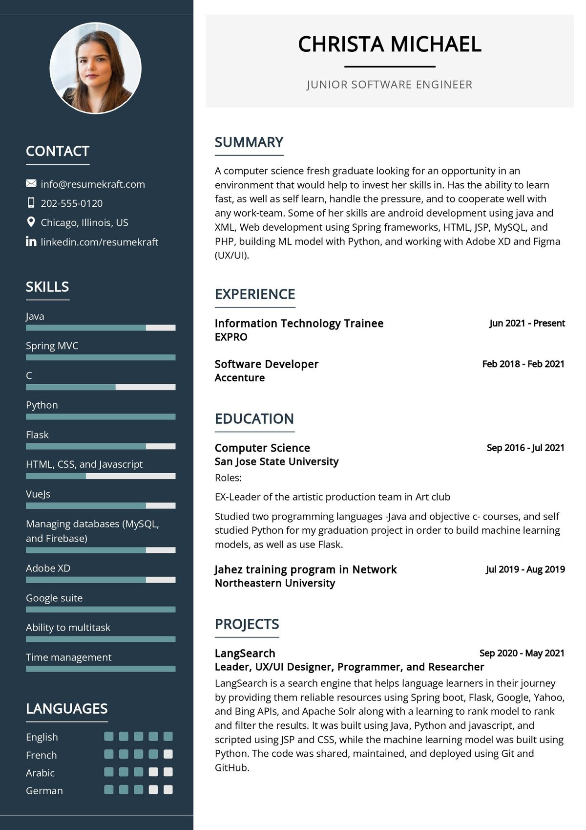 Sample Resume for Junior software Engineer Junior software Engineer Template 2022 Writing Tips – Resumekraft