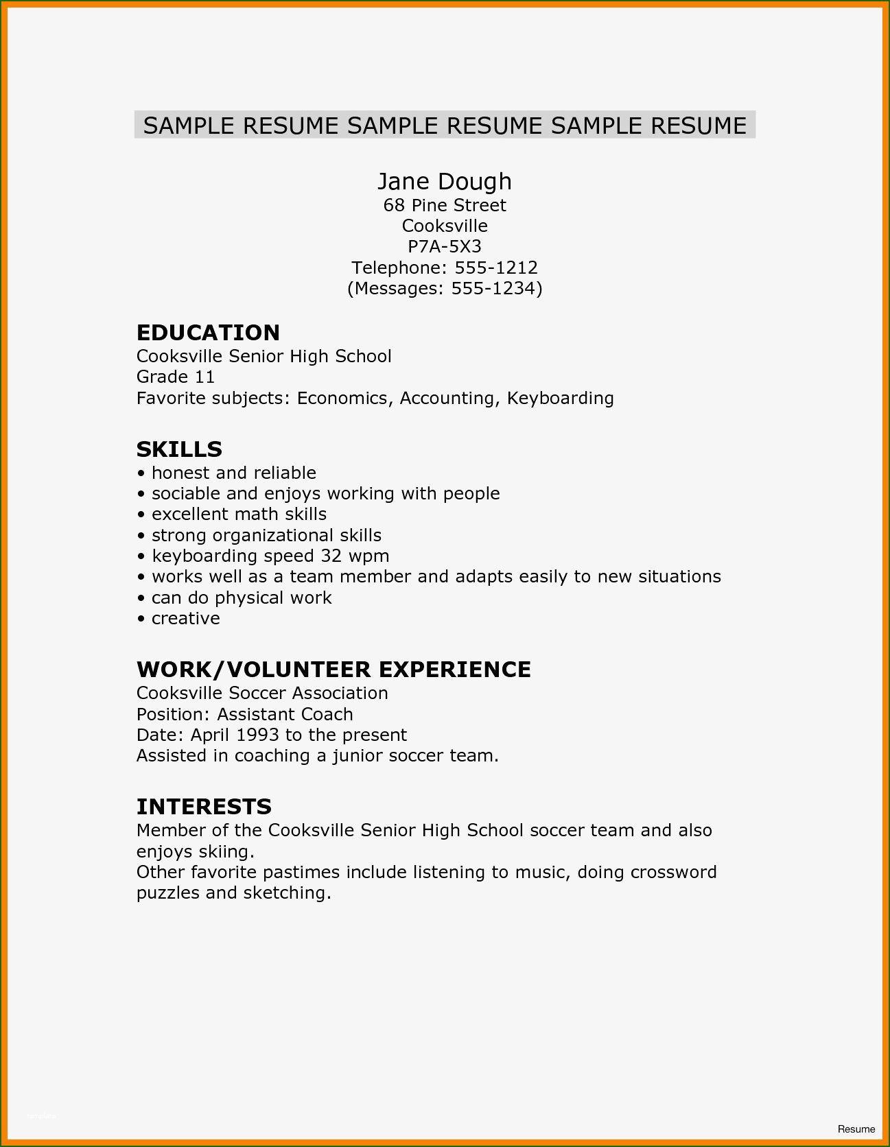 Sample Resume for New Working Students 7 Ideal Free High School Resume Template for 2020 High School …