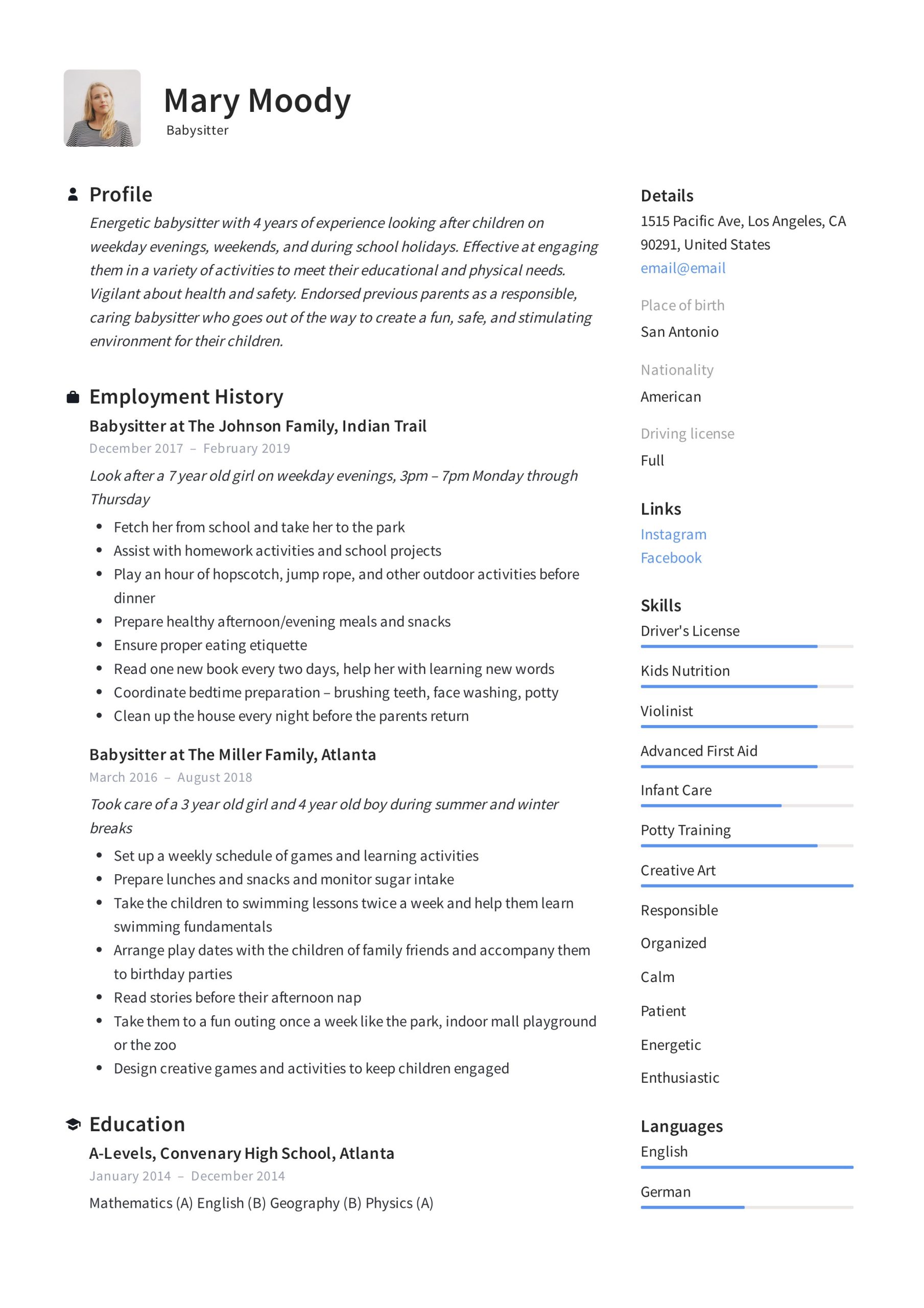 Sample Resume for Newborn Care Specialists 19 Babysitter Resume Examples & Writing Guide 2022