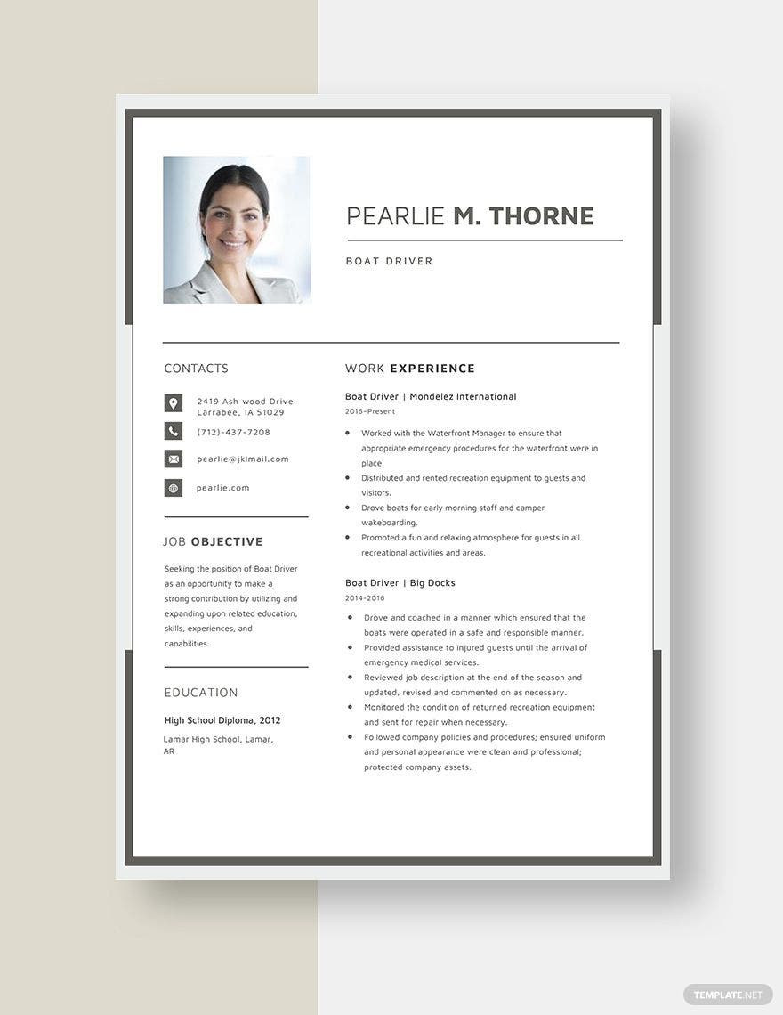 Sample Resume for Project Oddessy Coordinator Driver Resume Templates – Design, Free, Download Template.net