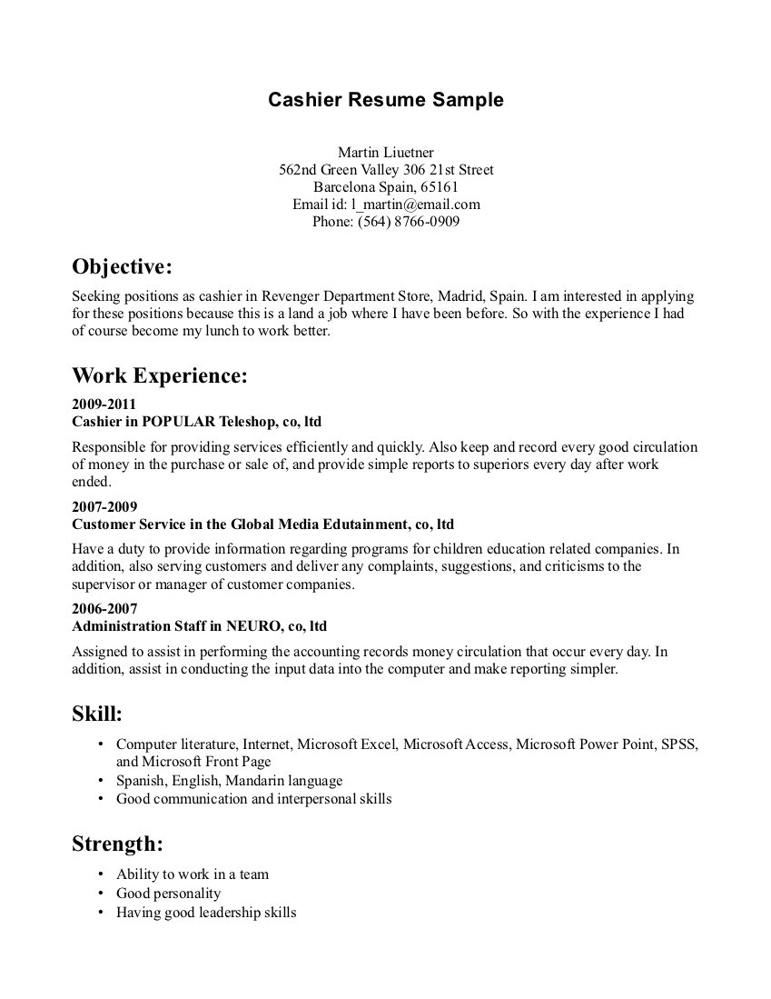 Sample Resume for Restaurant Cashier Position Restaurant Cashier Cv format October 2021