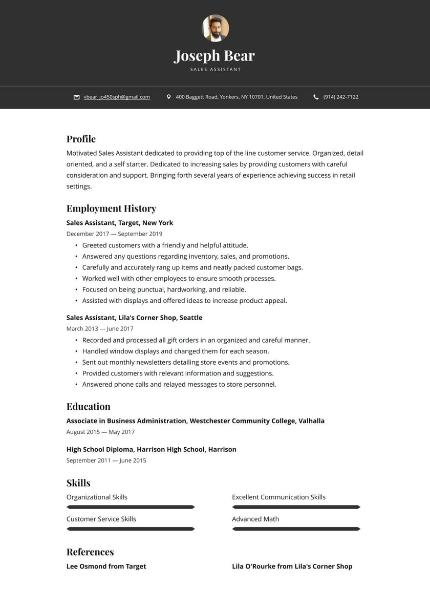 Sample Resume for Retail Shop assistant Sales assistant Resume Examples & Writing Tips 2021 (free Guide)