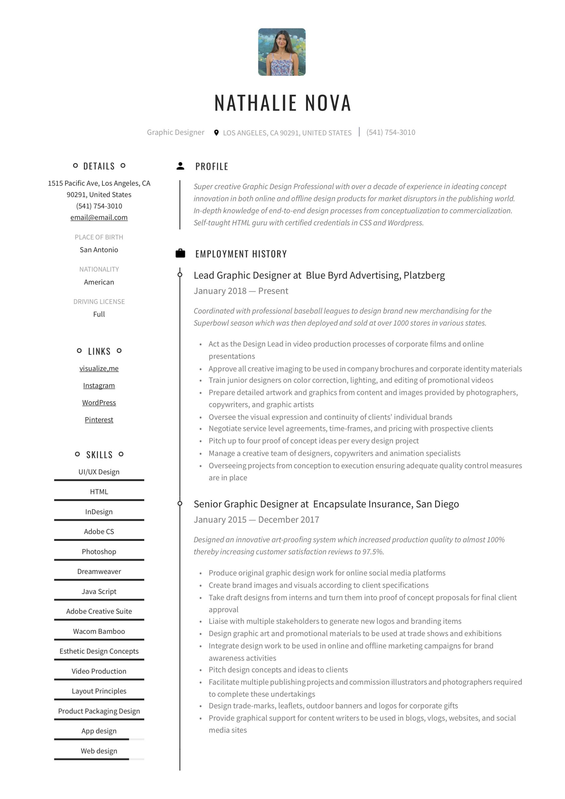 Sample Resume for Senior Graphic Designer Graphic Designer Resume & Writing Guide  12 Resume Examples 2022