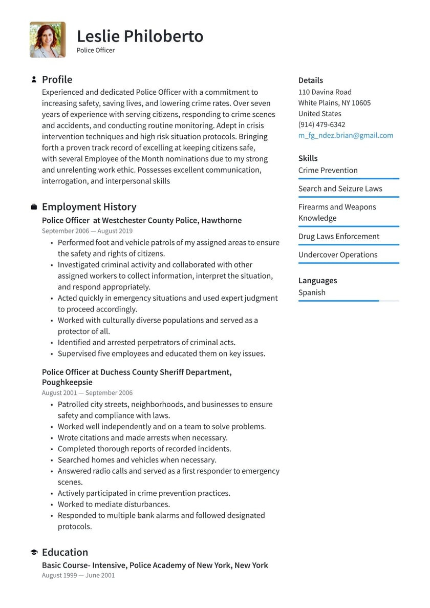 Sample Resume for Senior Pattol Leader Police Officer Resume Examples & Writing Tips 2022 (free Guide)