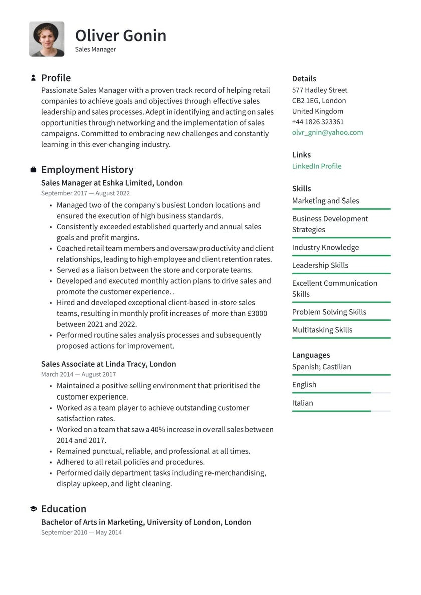 Sample Resume for Visual Merchandising Manager Sales Manager Cv Examples & Writing Tips 2022 (free Guide)