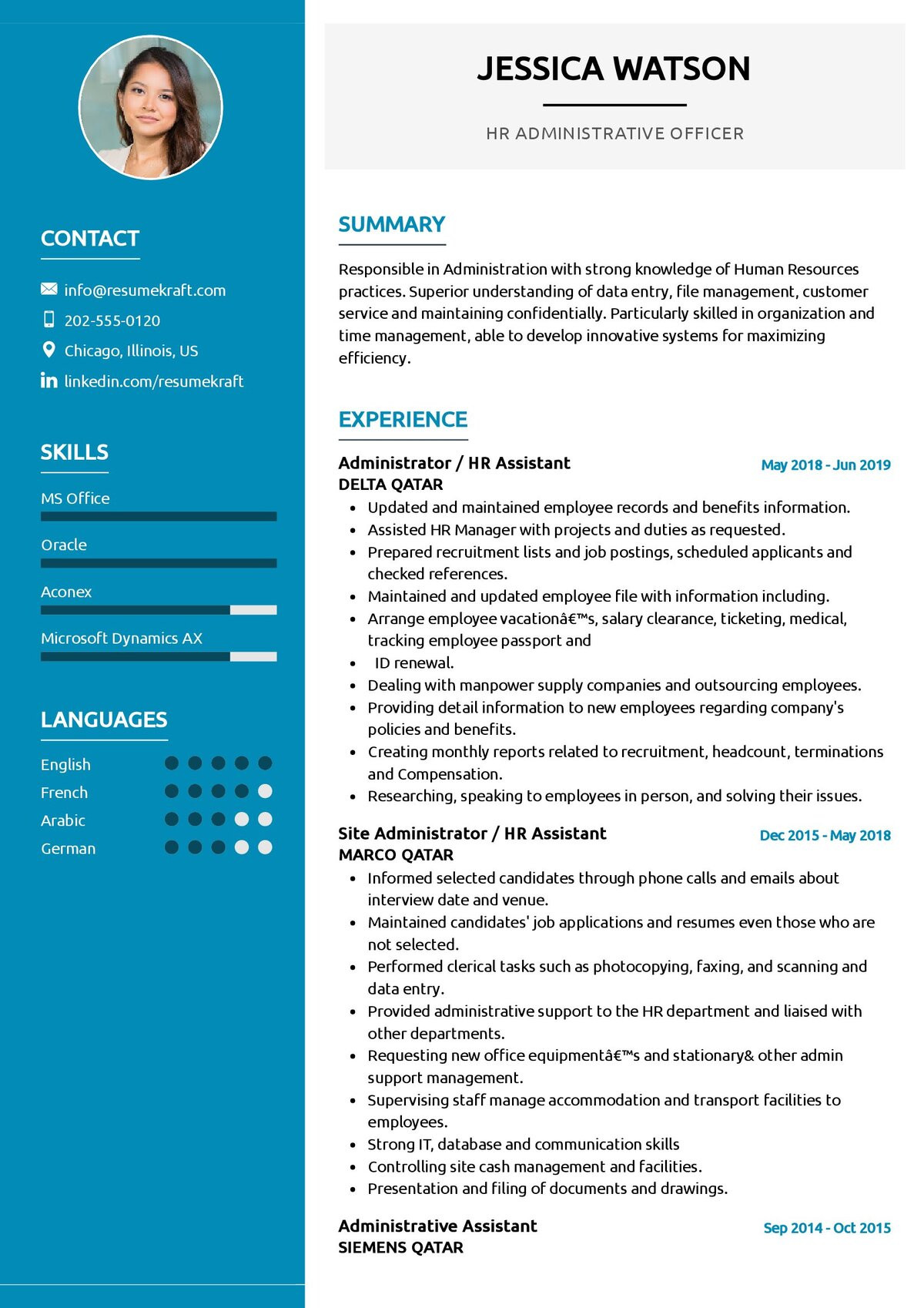 Sample Resume Of Hr assistant Usa Pattern Resumes Hr Administrative Officer Resume 2022 Writing Tips – Resumekraft