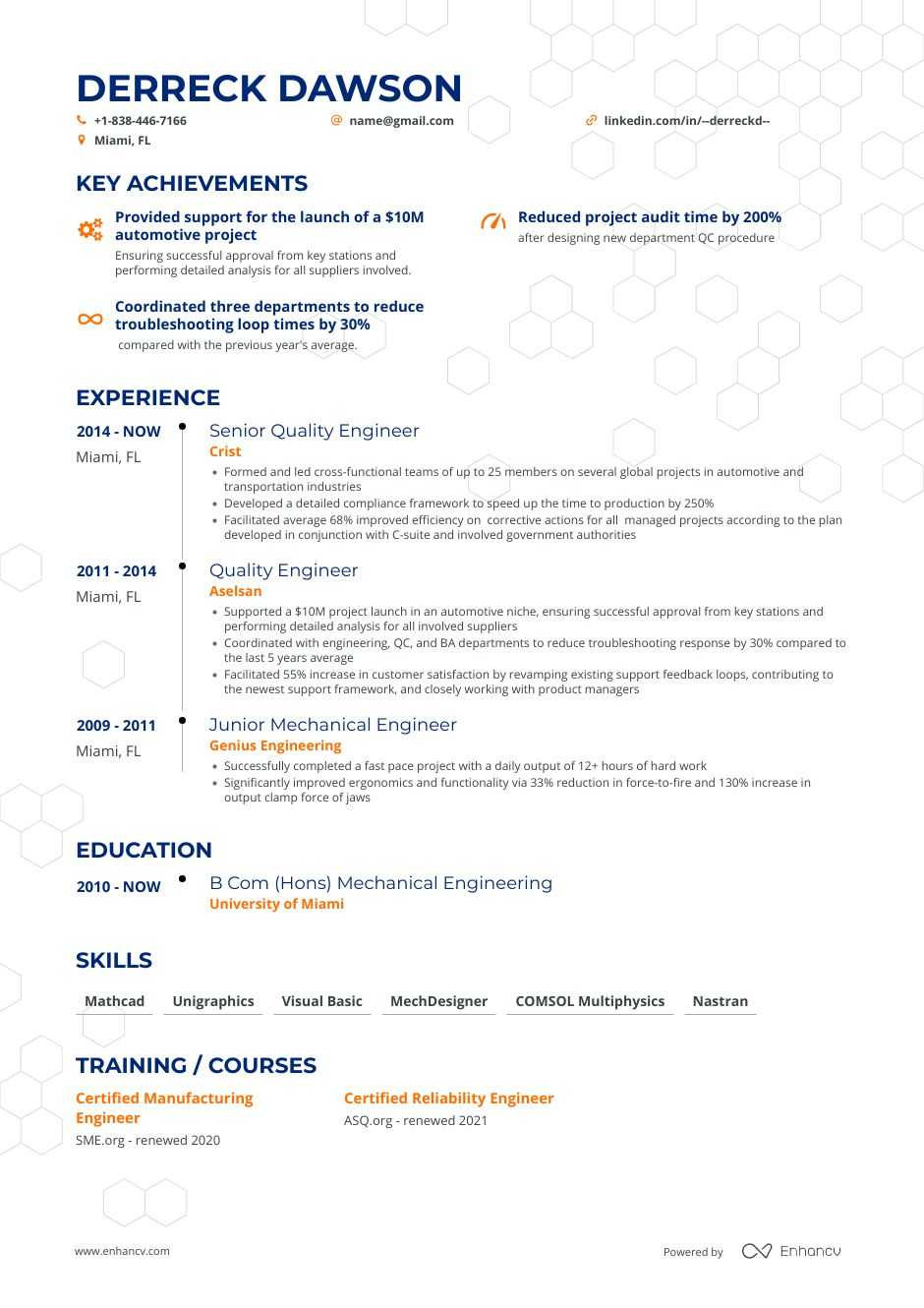 Sample Resume Of Marine Transportation Fresh Graduate 20 Engineering Resume Examples for Every Field: these Templates …