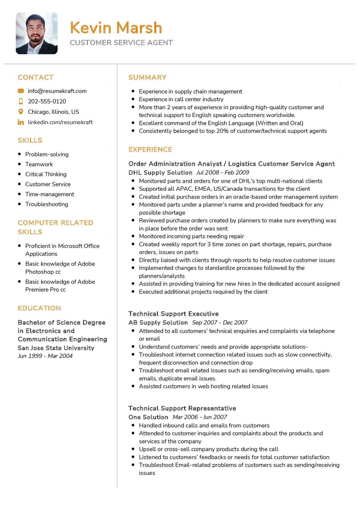Sample Resume Senior Customer Care Executive Customer Service Agent Cv Sample 2022 Writing Tips – Resumekraft