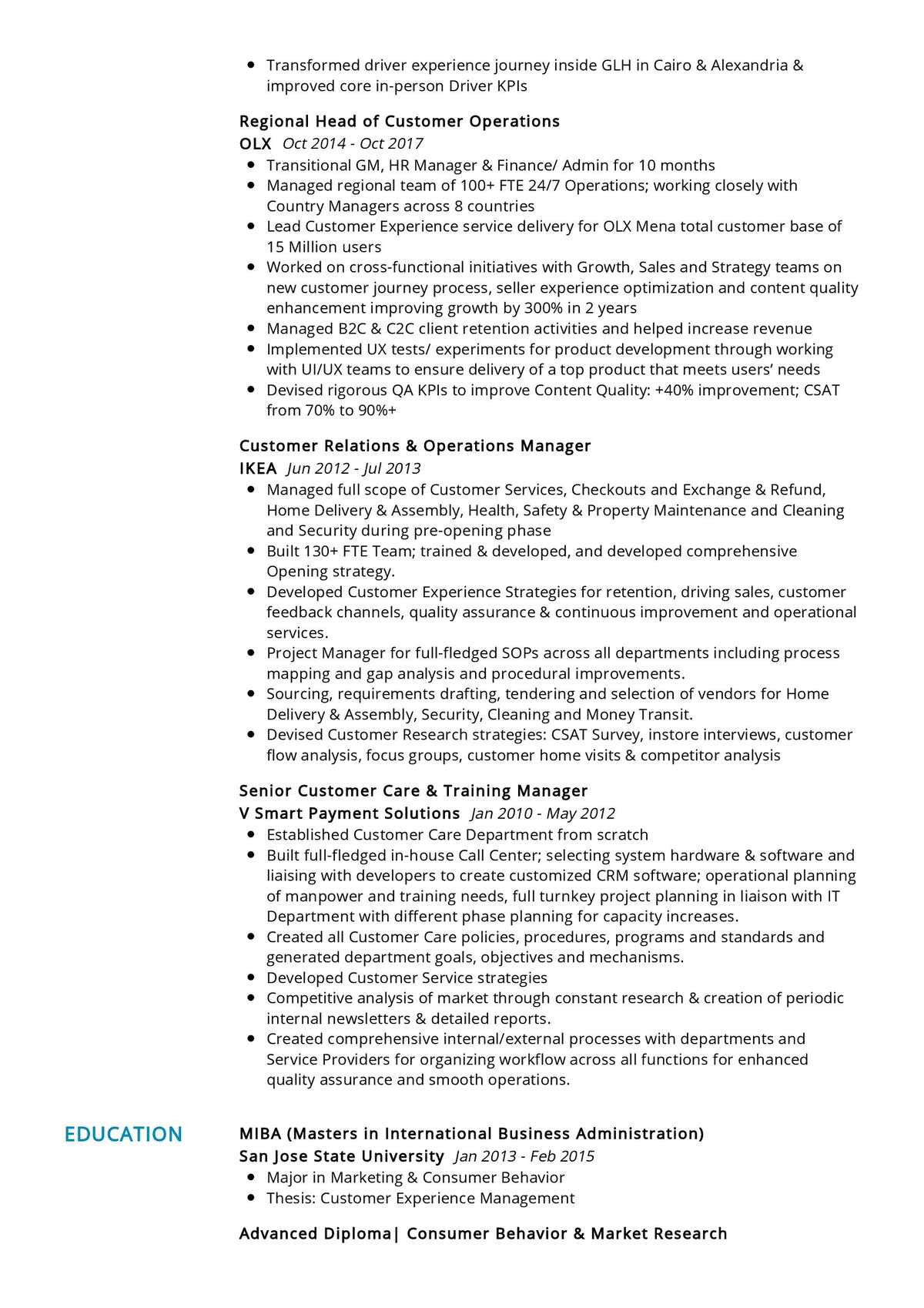 Sample Resume Senior Customer Care Executive Senior Customer Experience Resume Sample 2022 Writing Tips …