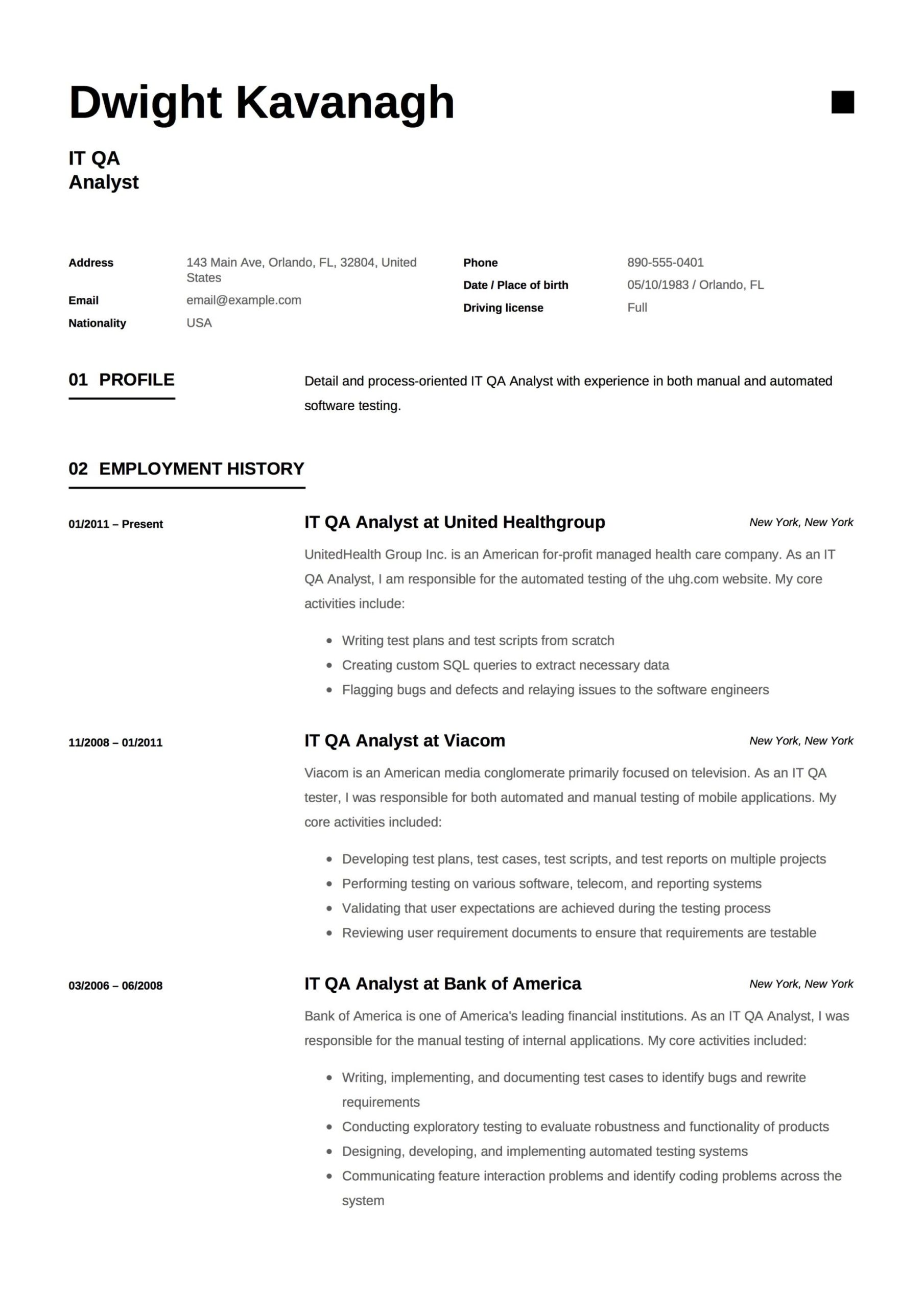 Sample Resumes for Qa Analyst 3 Years Experiene It Qa Analyst Resume & Guide 14 Templates Free