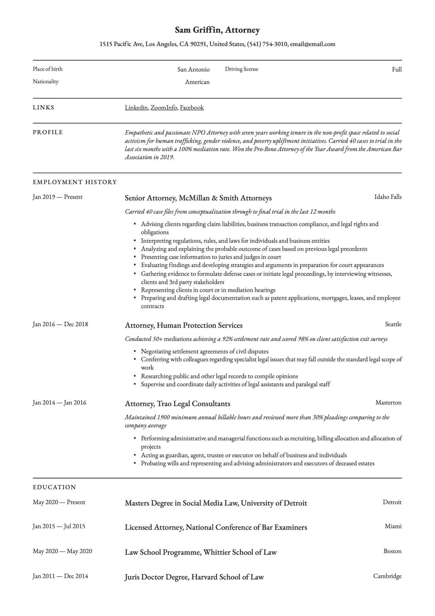 Sample Resumes for Real Estate attorneys 18 attorney Resume Examples & Writing Guide Templates 2022