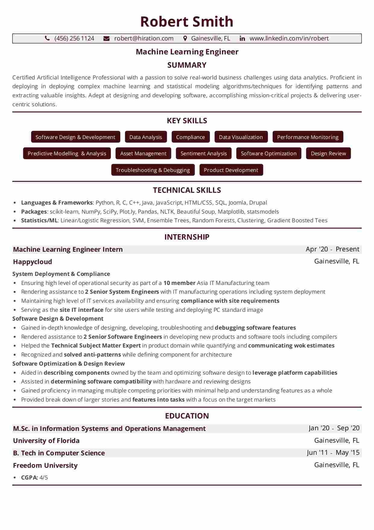 Spark Data Analysis Sample Resume Indeed Machine Learning Engineer: the 2022 Guide with 15lancarrezekiq Examples & Samples