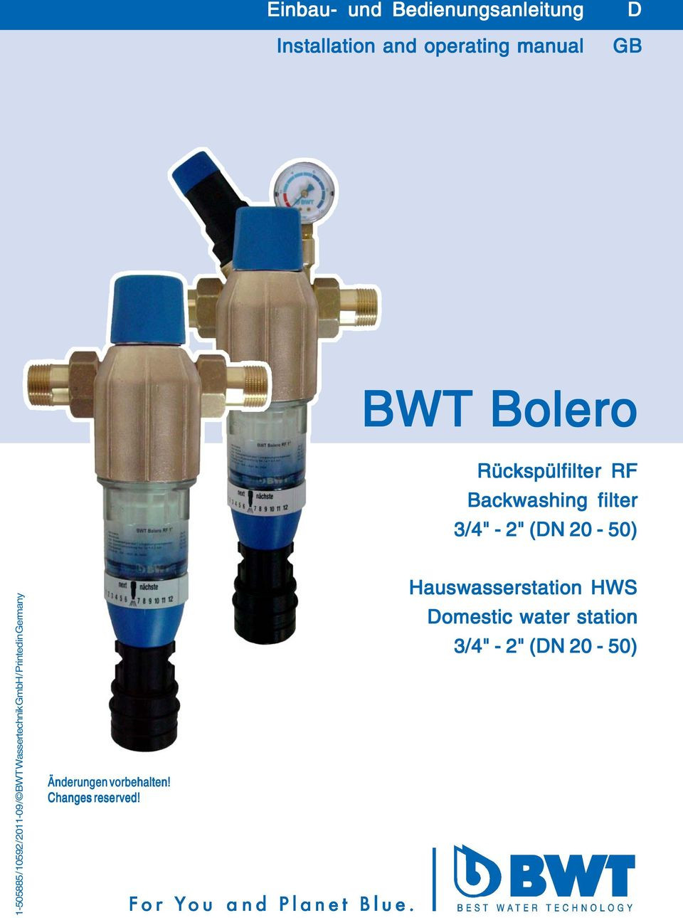 Water Technologies Water softener Manual Job Resume Sample Bwt Bolero. Einbau- Und Bedienungsanleitung Installation and …