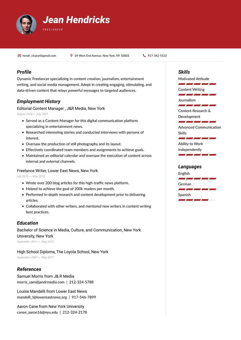 Web Designer Resume Sample and Complete Guide 20 Examples Uptowork Freelancer Resume Examples & Writing Tips 2022 (free Guide)
