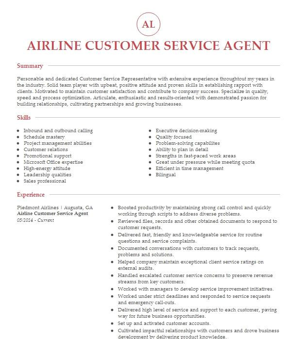 Airline Customer Service Agent Resume Sample Airline Customer Service Agent Resume Example Airline Customer Service Agent Resume Sample Airline Customer Service Agent Resume Example