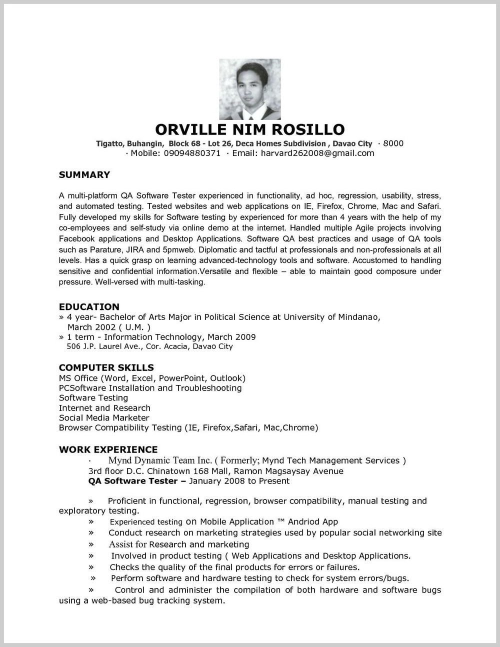 Android Mobile Application Testing Resume Sample Mobile Testing Resume Samples