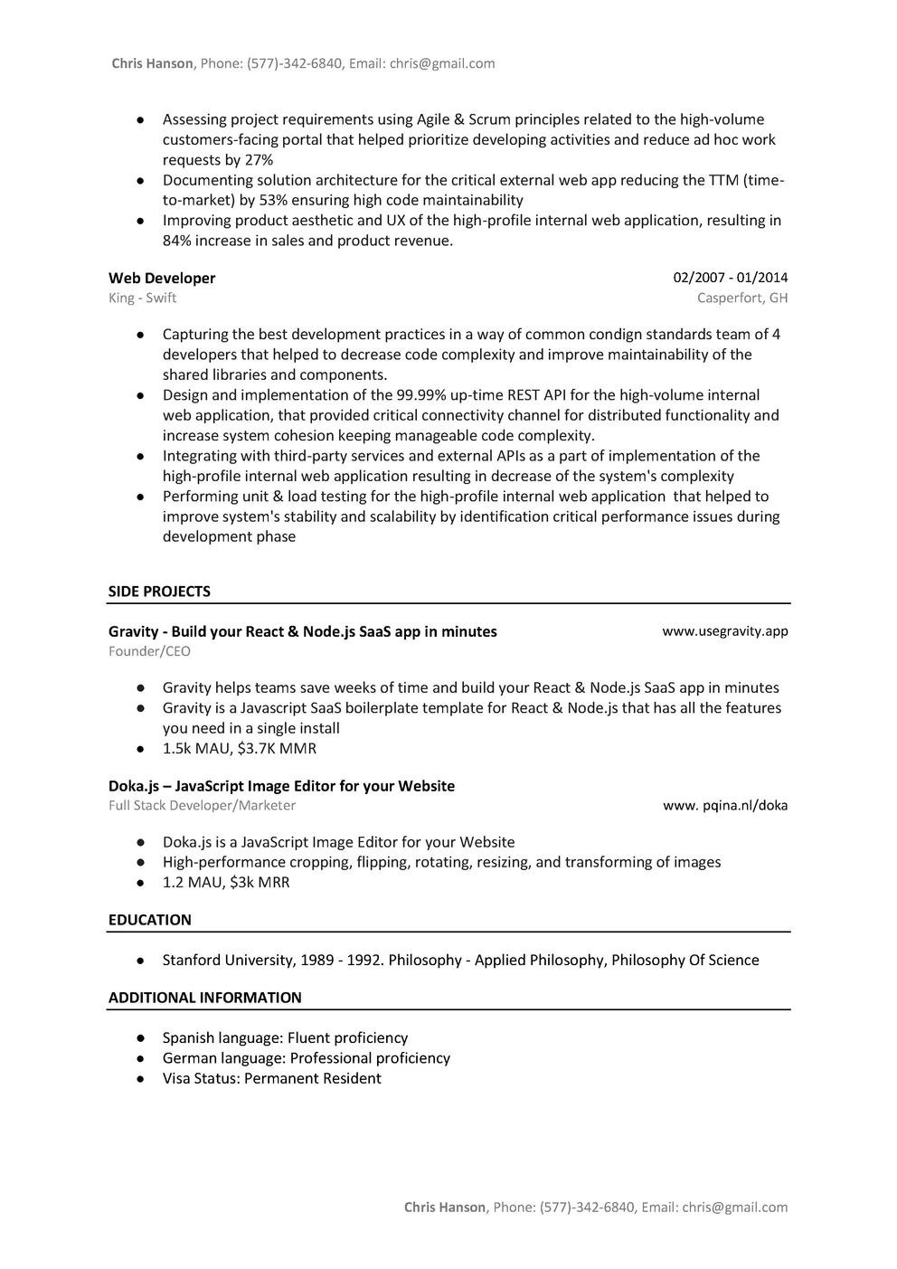 Angular2 4 Developer In Resume Sample 101-developer-resume-cv-templates/angular-developer-resume-sample … Angular2 4 Developer In Resume Sample 101-developer-resume-cv-templates/angular-developer-resume-sample …
