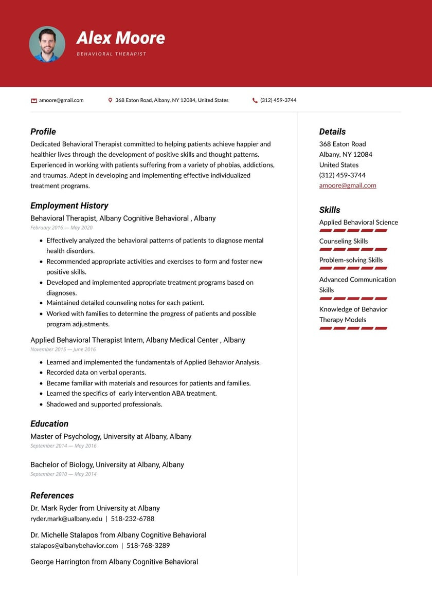 Beginning Mental Health Counselor Resume Samples Behavioral therapist Resume Examples & Writing Tips 2022 (free Guide)