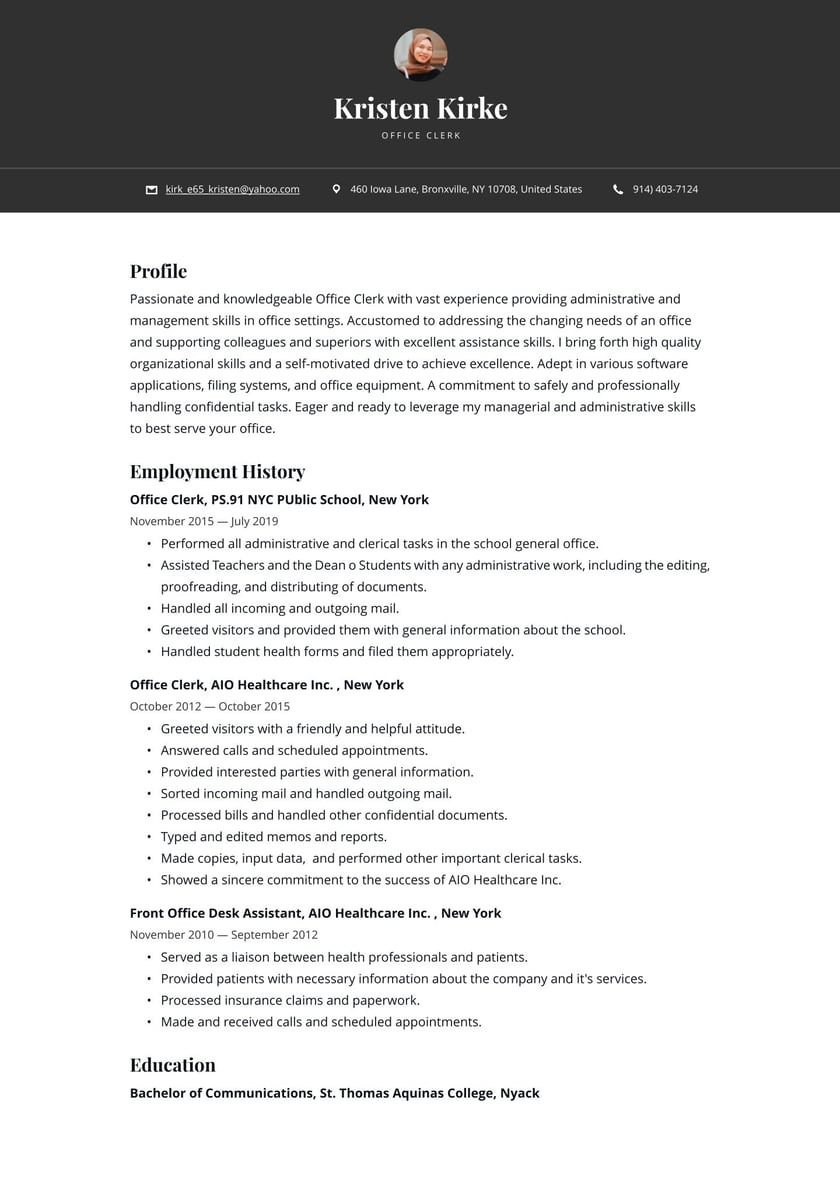 Clerical Resume Sample with No Experience Office Clerk Resume Examples & Writing Tips 2022 (free Guide)