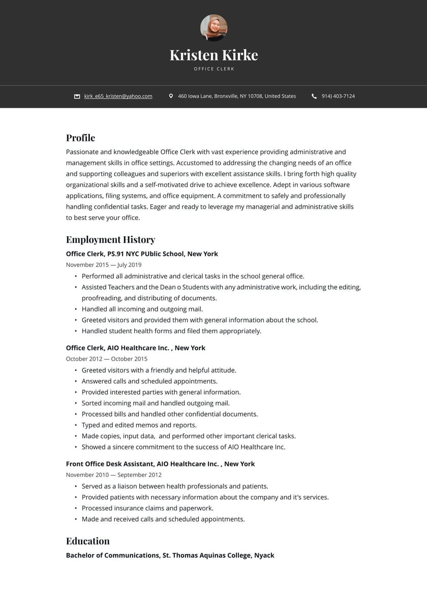 Clerical Resume Sample with No Experience Office Clerk Resume Examples & Writing Tips 2022 (free Guide)