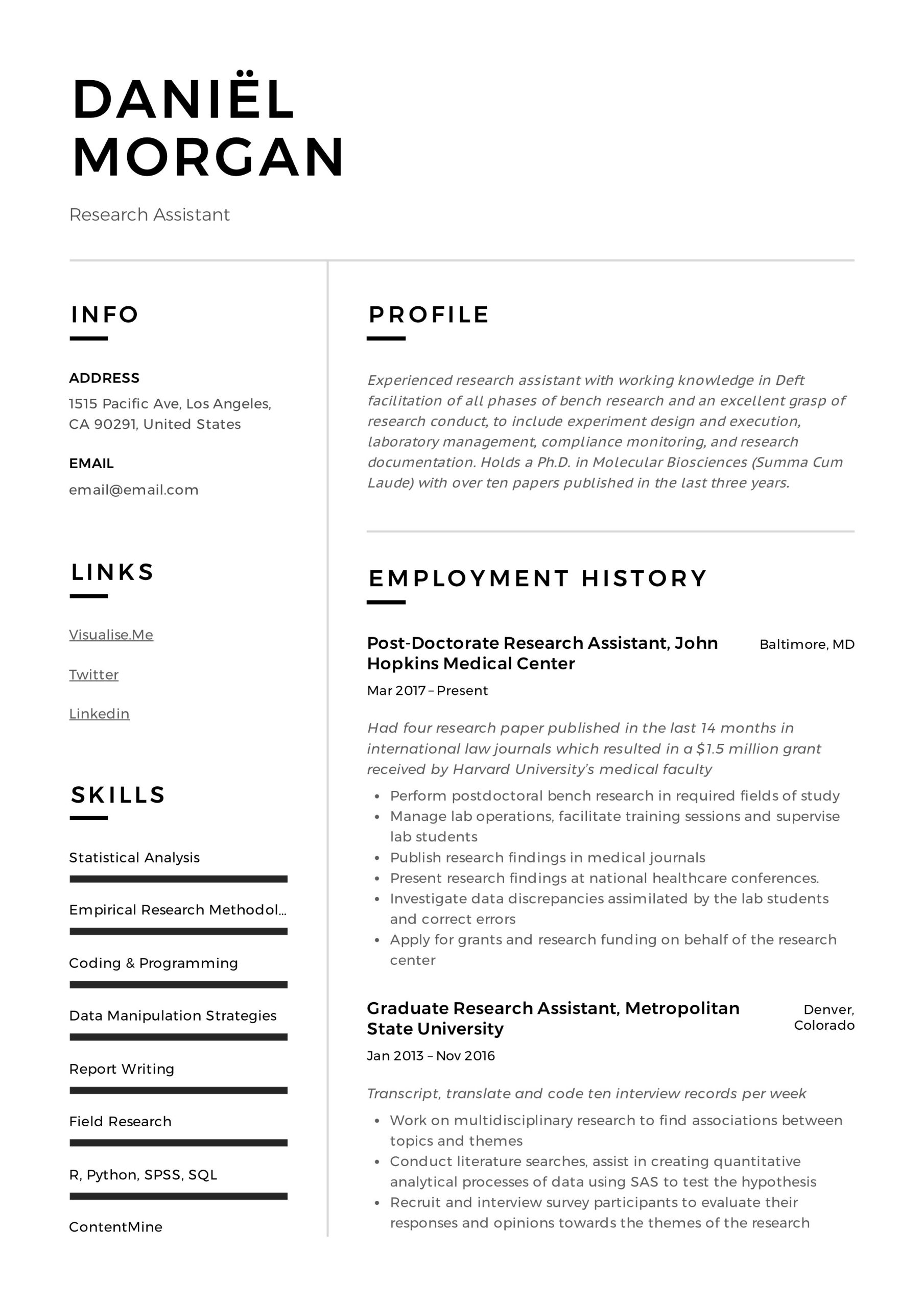 Clinical Research assistant Resume Sample Publication Research assistant Resume & Writing Guide  12 Resume Examples