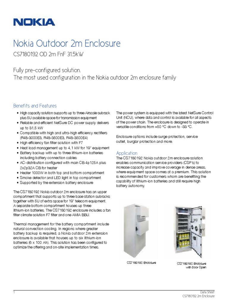 Engineer Resume Sample On Nokia Airscale Nokia Outdoor 2m Enclosure Cs7180192 Pdf Pdf Manufactured …