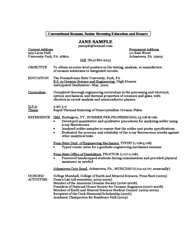 First Year University Student Resume Sample Sample Resume by A First Year Student Free Download