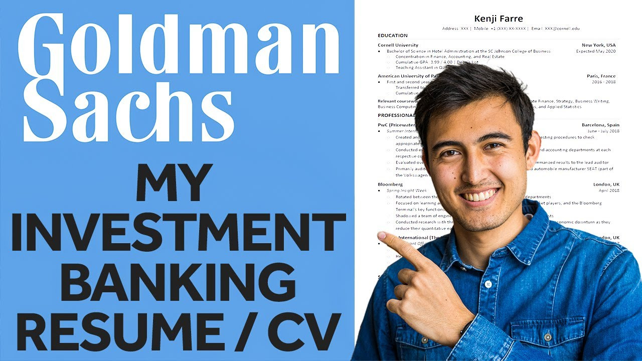 Goldman Sachs sophomore Internship Sample Resume My Goldman Sachs Resume for Investment Banking