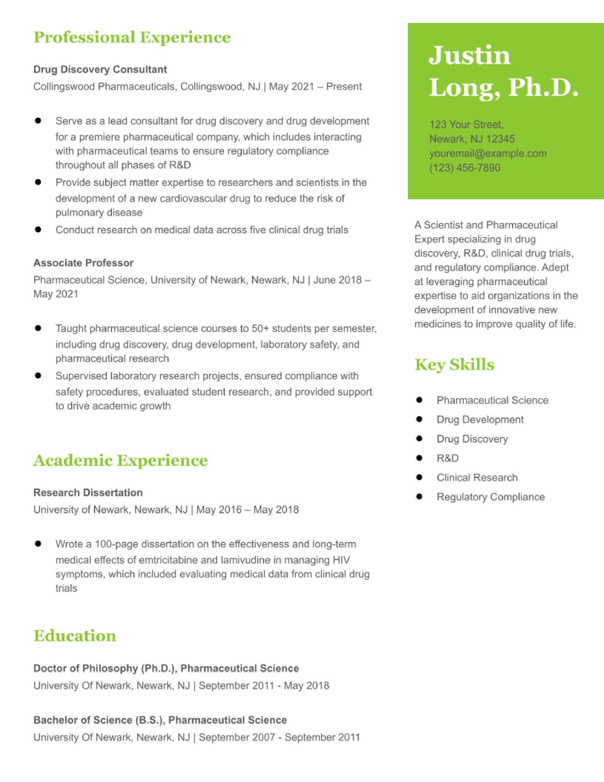 Hiv Clinic Financial Analyst Resume Samples Ph.d. Resume Examples for Industry and Non-academic Jobs In 2022 …