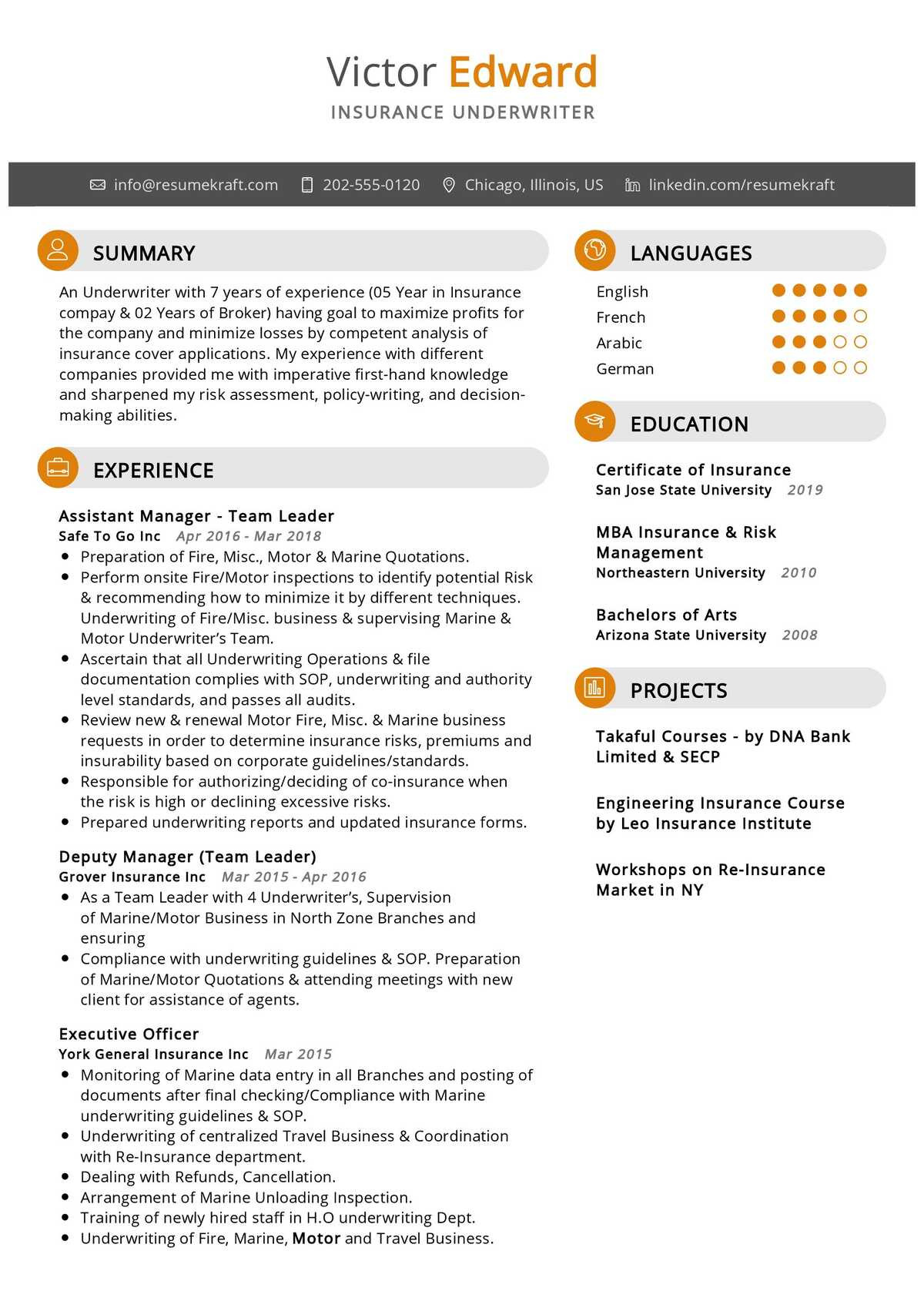Insurance Job About Me Resume Samples Insurance Underwriter Resume Sample 2022 Writing Tips – Resumekraft