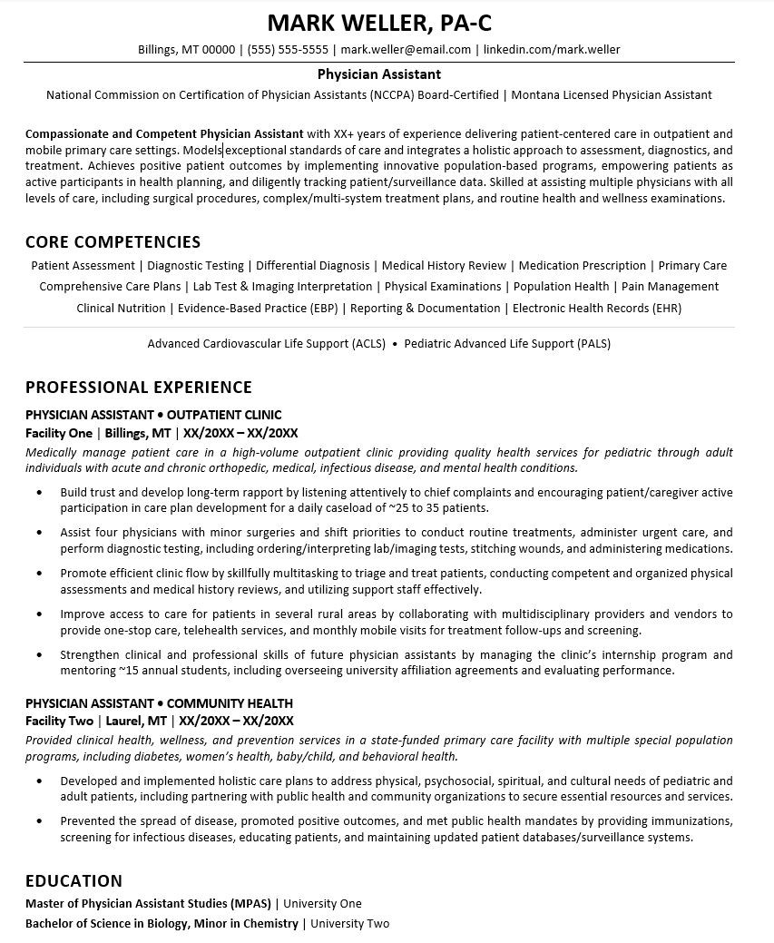 Integrative Medical Proactice Specialist Sample Resume Physician assistant Resume Monster.com
