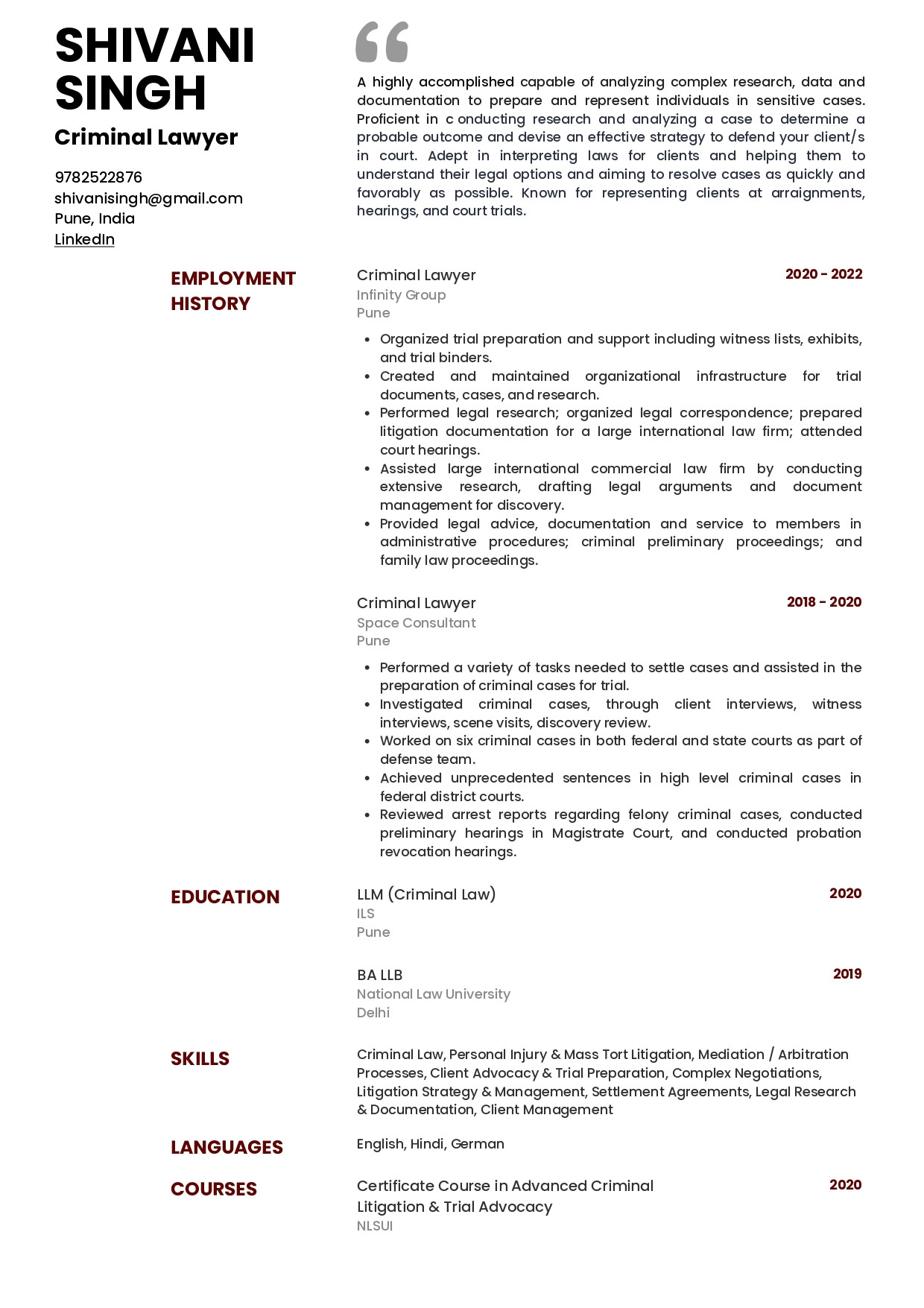 Law Student Sample Resume with Moot Court Competition Sample Resume Of Law Graduate (llb) with Template & Writing Guide …