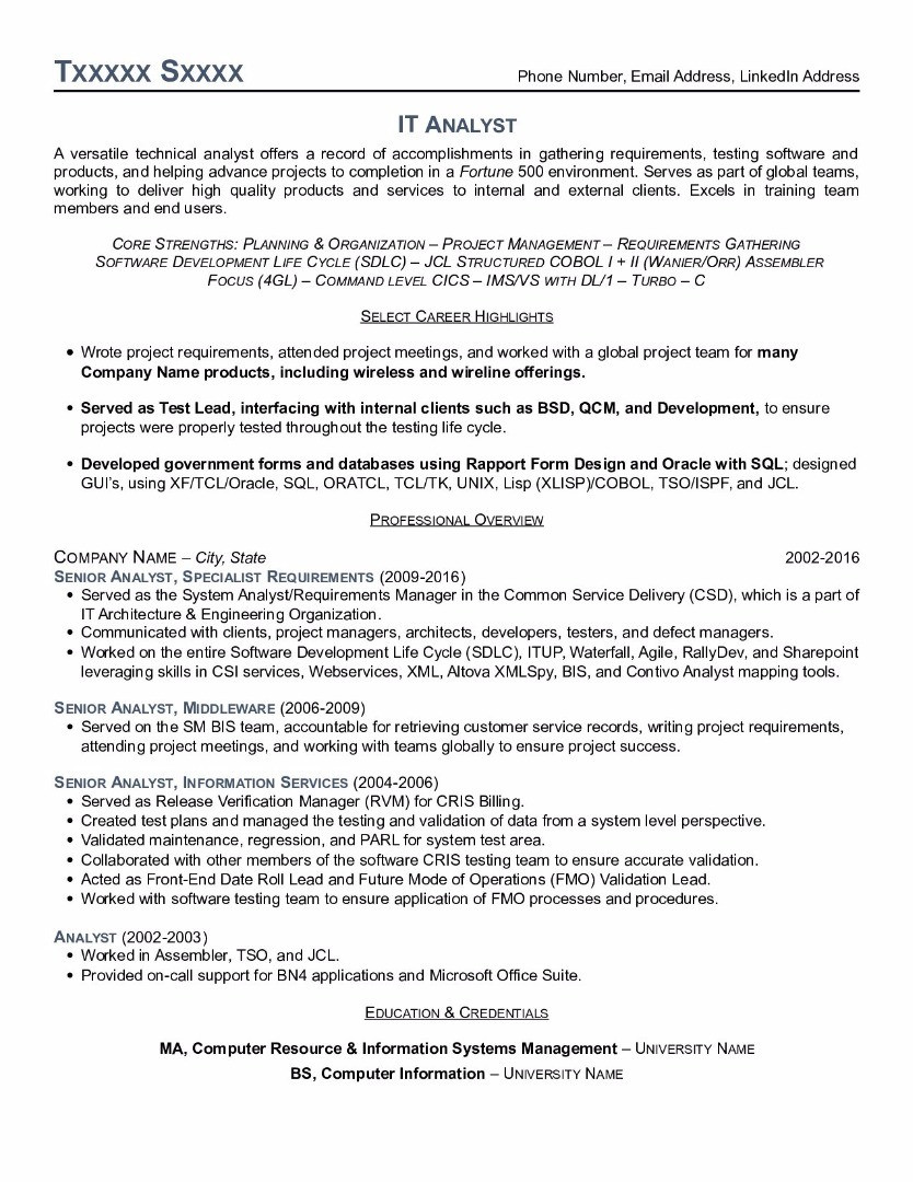 Lead It Support Analyst Resume Samples It Analyst Resume