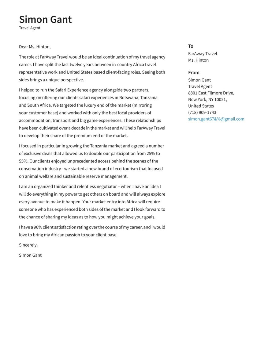 Resume for Travel Agency Job Samples Travel Agent Cover Letter Examples & Expert Tips [free] Â· Resume.io