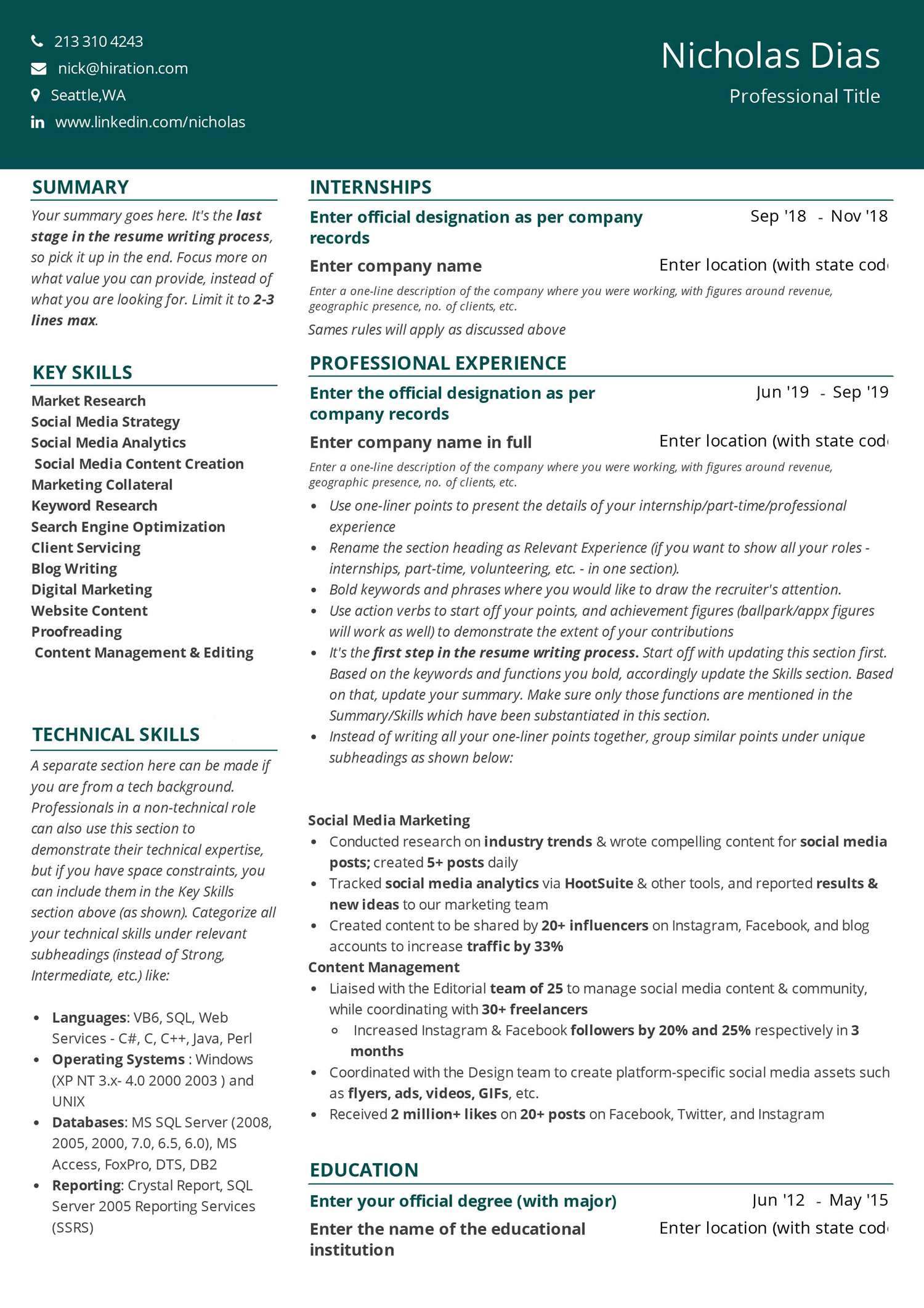 Resume Sample for Color Guard Instructor Best Free Resume Templates with Examples [2020]