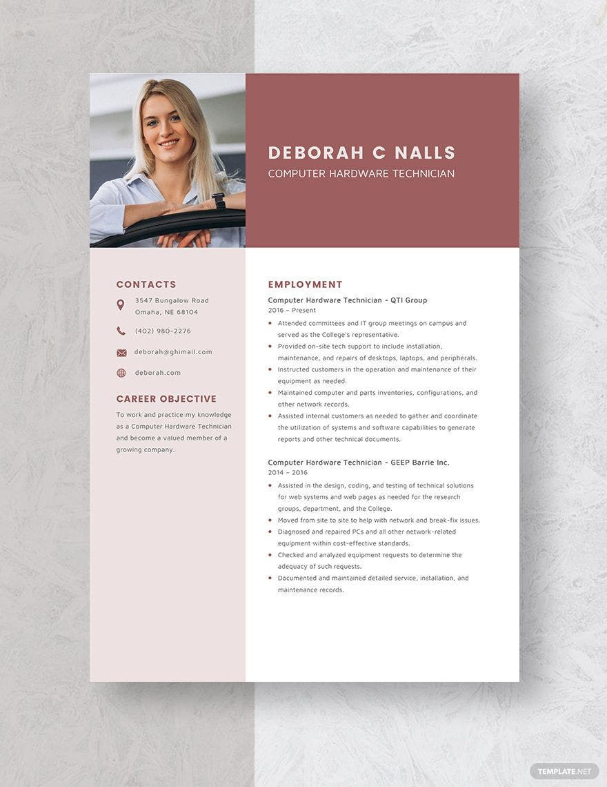 Resume Sample for Computer Hardware Tech Free Free Computer Hardware Technician Resume Template – Word … Resume Sample for Computer Hardware Tech Free Free Computer Hardware Technician Resume Template – Word …