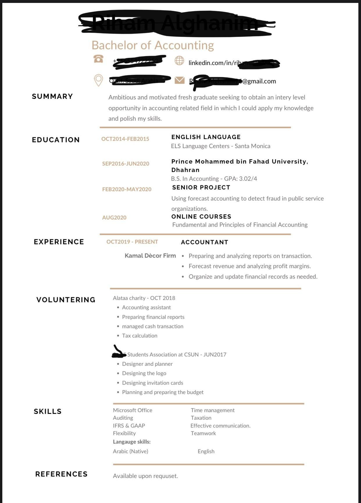 Sample Accounting Resume for Fresh Graduate Fresh Accounting Graduate. Looking to Land My First Job In Big 4 …