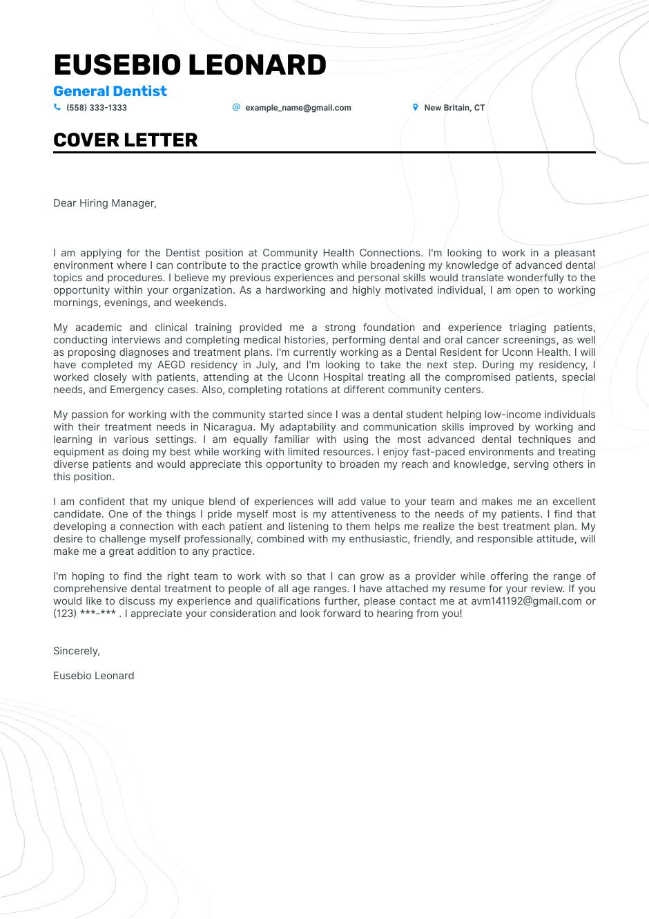Sample Cover Letter for Resume Dentist Real Dentist Cover Letter Example for 2022